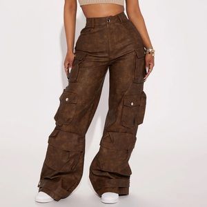 Fashion Nova Brown Cargo Jeans